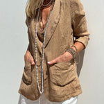 Nadorine Casual Slim Fit Lapel Blazers Long Sleeve Work Office Jacket