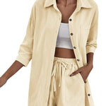 Two Piece Outfit Sets Cotton Shorts Set - Nadorine (Us Only)