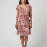 Aria | Soft Motif Tier Knee Length Dress