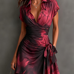 Serena | Mini Wrap Dress in Abstract Print