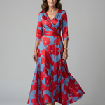 Celine | Cross Wrap Neck Midi Dress