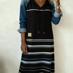Rubí | Soft Stripe Shift Hoodie Dress