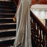 Margovil V Neck Strapless Pleated Maxi Party Dress