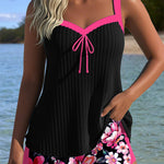 Chloe | V-Neck Printed Tankini
