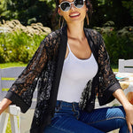 Nadorine Women's 3/4 Sleeve Sheer Cardigan