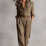 Celia | Brown Jumpsuit with Sophisticated Details