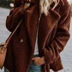 Faux Fur Coat Fuzzy Cardigan Warm Fleece Jacket - Nadorine (Us Only)