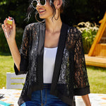 Nadorine Women's 3/4 Sleeve Sheer Cardigan