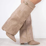 Alexa | WOMEN'S LEATHER THIGH-HIGH BOOTS WITH BUCKLE
