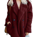 Faux Fur Coat Fuzzy Cardigan Warm Fleece Jacket - Nadorine (Us Only)
