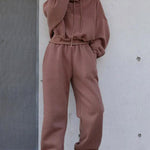 Two Piece Outfits Casual Lounge Sets Hoodied Pullover with Drawstring Tracksuit Sweatsuit
