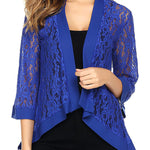 Nadorine Women's 3/4 Sleeve Sheer Cardigan