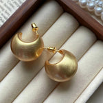 French Retro Matte Metal Earrings