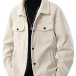 KZZ Men's Corduroy Jacket - Autumn/Winter Warm Collar Casual Coat