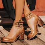 Emily | Classic Leather Strap Heels
