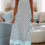 Margovil Strapless Color Block Loose Fit Maxi Dress