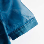 Exquisite Fashionable Front Button V-neck Short-sleeved Outer Cover Organza Blue Denim Maxi Dress