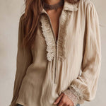 Victorian Ruffle Lace Zip Blouse