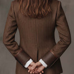 Women's Herringbone Printed Panel Blazer