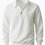 KZZ Men's Fall Winter Outfits  Polo Neck Long Sleeve Sweatshirt for Daliy Wear