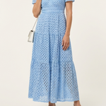 Brielle | V Neck Short Sleeve Tiered Midi Dress