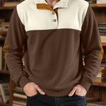 KZZ Men's Color Block Casual Hoodie, Half-Zip Long-Sleeve Sweatshirt