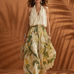 Solange™ | Halter Neck Blouse Floral Wide Leg Set