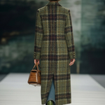 Retro Plaid Long Tweed Coat