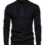 KZZ Men's Solid Turtleneck Sweater,Men's Knitwear for Daily Wear