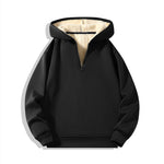 KZZ Men's Casual Pullover Sweatshirt, Half-Zip with Thickened Quarter-Zip, Fleece Lining