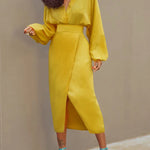 Long Sleeves Loose Buttoned Solid Color V-Neck Blouses&Shirts Tops