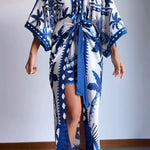 Chic fake two-piece lace-up printed dress