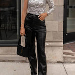 Party Season Sequin One Shoulder Sleeve Stretch Bodysuit Top