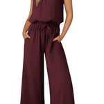 Women's Ruffle Sleeve Solid Color One Piece Jumpsuit