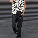 Women's Leopard Print Front Opening Casual Autumn and Winter Vest Jacket