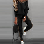 Geo Tape Patch Gigot Sleeve Top & Pants Set