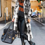 Flannel Wool Blend Plaid Lapel Button Down Shirt Long Sleeve Shacket Jacket with Pockets