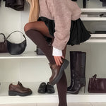 PU High Waist A-Line Puff Mini Skirt Casual Skirt