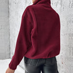 Stand Collar Zipper Design Casual Sweatshirt