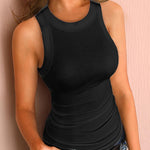 O-Neck Sleeveless Basic Slim Fit Skinny Tank Casual Top(Without Pads)