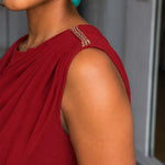 Women's Cowl Neck Wide Leg Jumpsuit High Waist Sleeveless Chiffon Overlay Spliced Evening Overalls with Belt