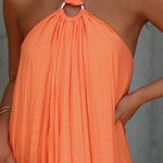 Nolah v-neck pleated halterneck maxi dress