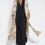 Women Casual Tie-dye Slit Cardigan