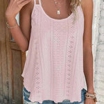 Eyelet Spaghetti Strap Tank Top