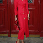 Bodycon Long Sleeves Buttoned Solid Color V-Neck Maxi Dresses Shirt Dress