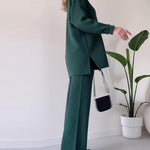 Solid Color Design Button Ribbed Knitted Two Piece Sets