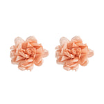 Solid Color Three-Dimensional Flower Drop Earrings
