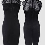 Glitter Contrast Lace Party Dress
