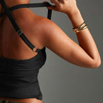 Women's Sexy Criss Cross Halter Top Ribbed Knit Cami Top Backless Sleeveless Slim Fit Crop Top