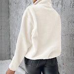 Stand Collar Zipper Design Casual Sweatshirt